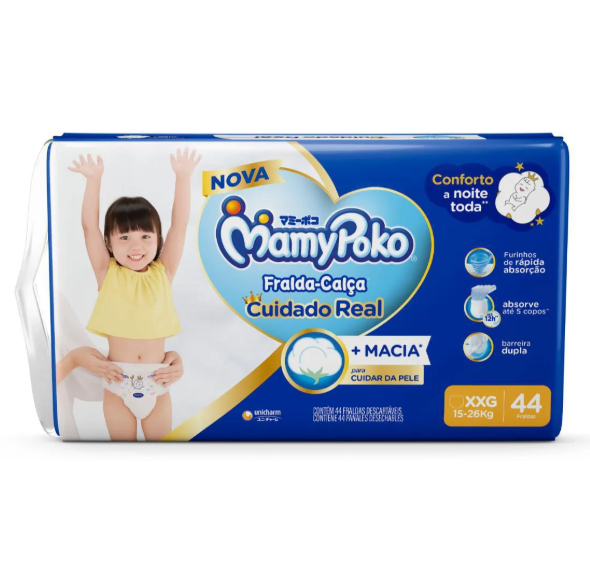 Fralda Calça MamyPoko Premium Seca Xxg 44 Unidades