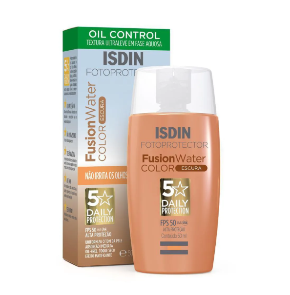 Protetor Solar ISDIN Fusion Water FPS 50 cor escura 50ml