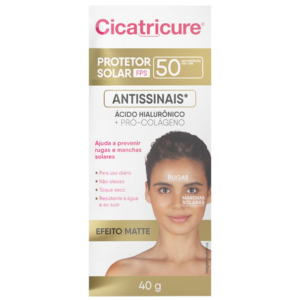 Protetor Solar Facial Cicatricure FPS50 Efeito Matte Antissinais 40g