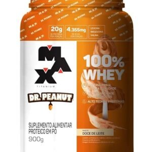 100% Whey Max Titanium x Dr. Peanut (900g), Sabor Doce de Leite