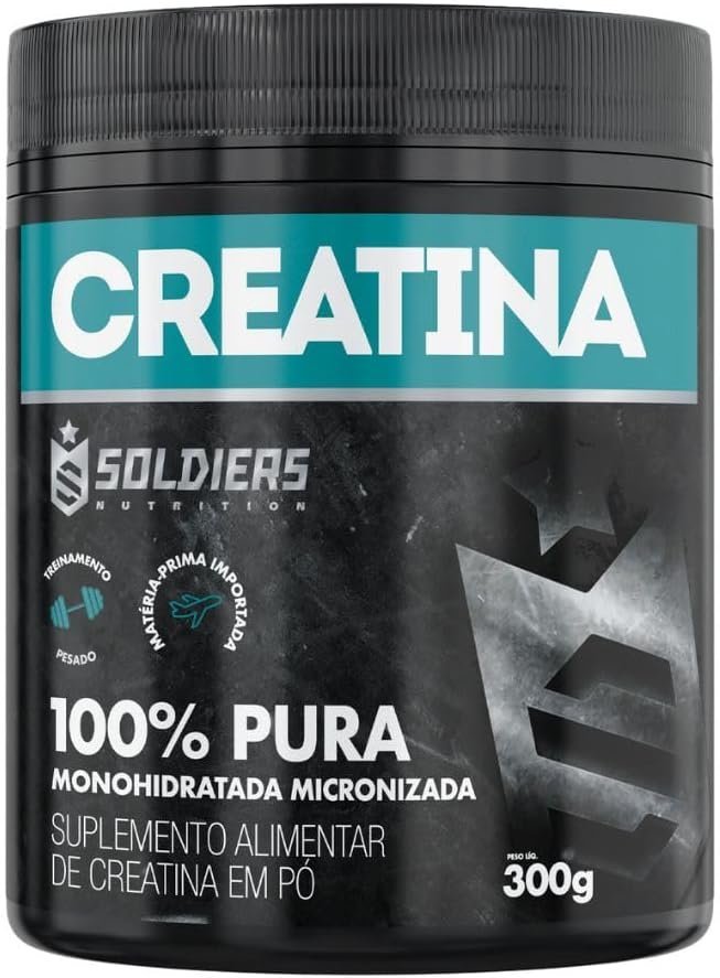 Creatina Monohidratada Pote 300g – 100% Pura  – Soldiers Nutrition
